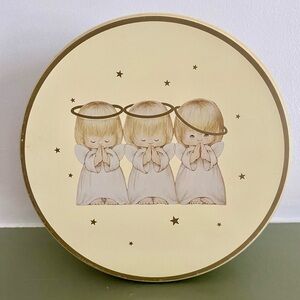 Precious Moments Collectible Cream Angel Tin Decor